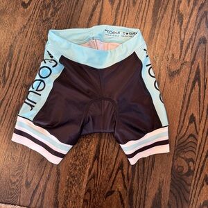 Cache Coeur Women's Bike Shorts - Black and Light Blue